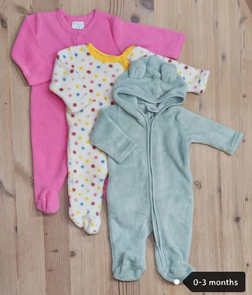 girl 3 fleece sleepsuits