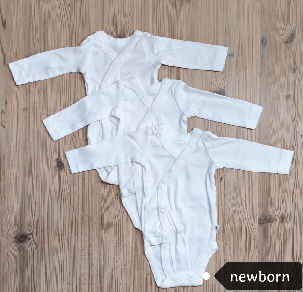0 Newborn - Set of 3 Woolworths wrapover bodysuits