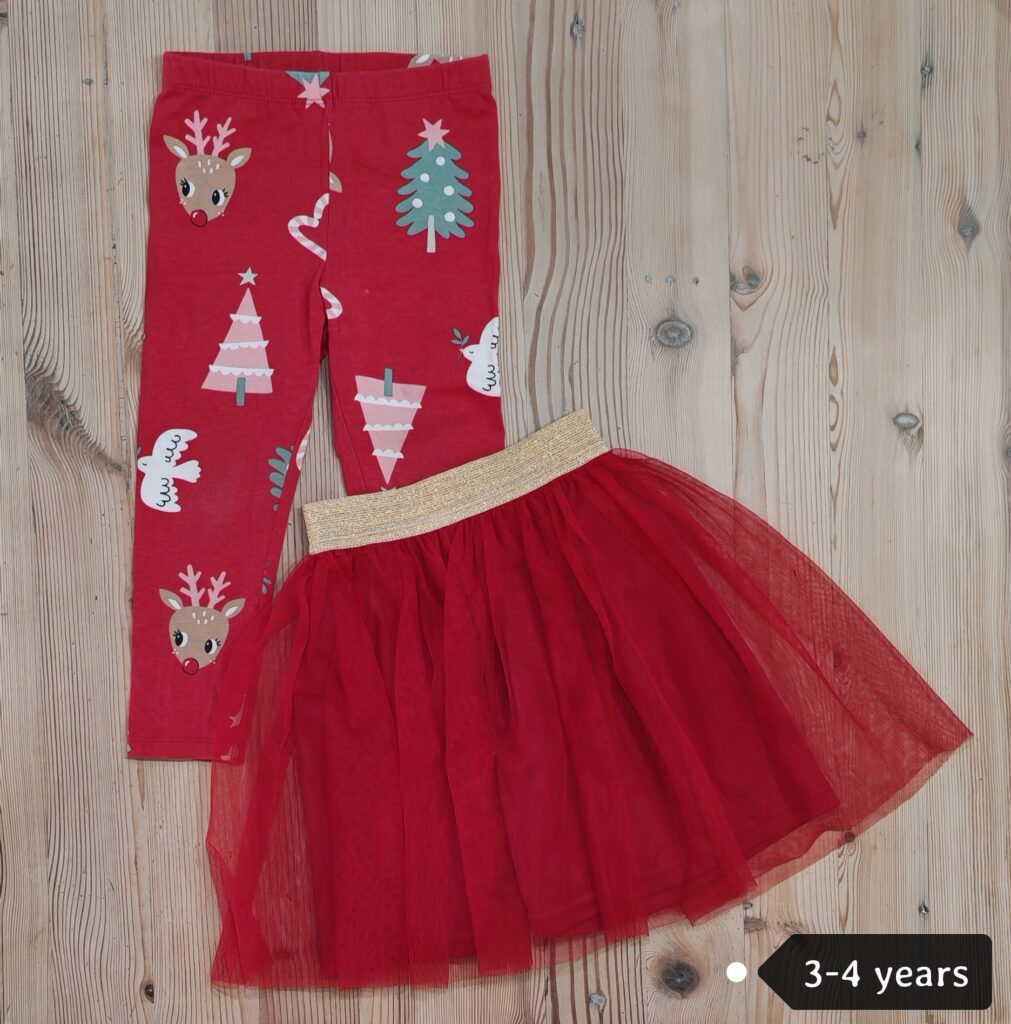 3-4 years - Christmas legging and tulle skirt