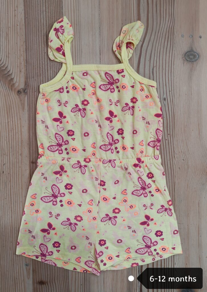 6-12 months - Yellow butterfly jumpsuitÂ