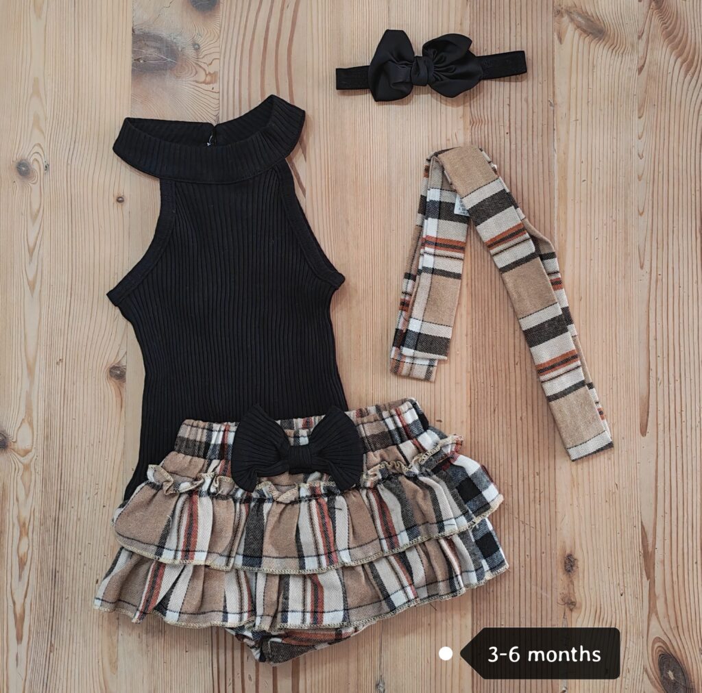 3-6 months - Brand New check skirt outfit