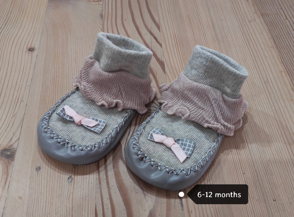 6-12 months - Brand New grey comfy shoes/socks