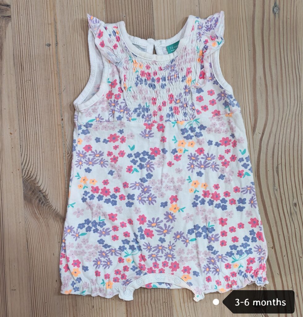 3-6 months - Flower print romperÂ