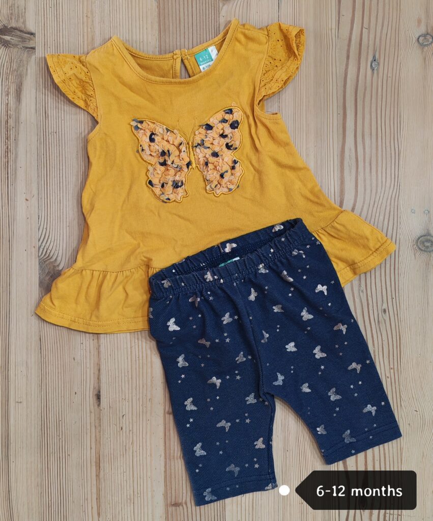 6-12 months - Yellow butterfly outfitÂ