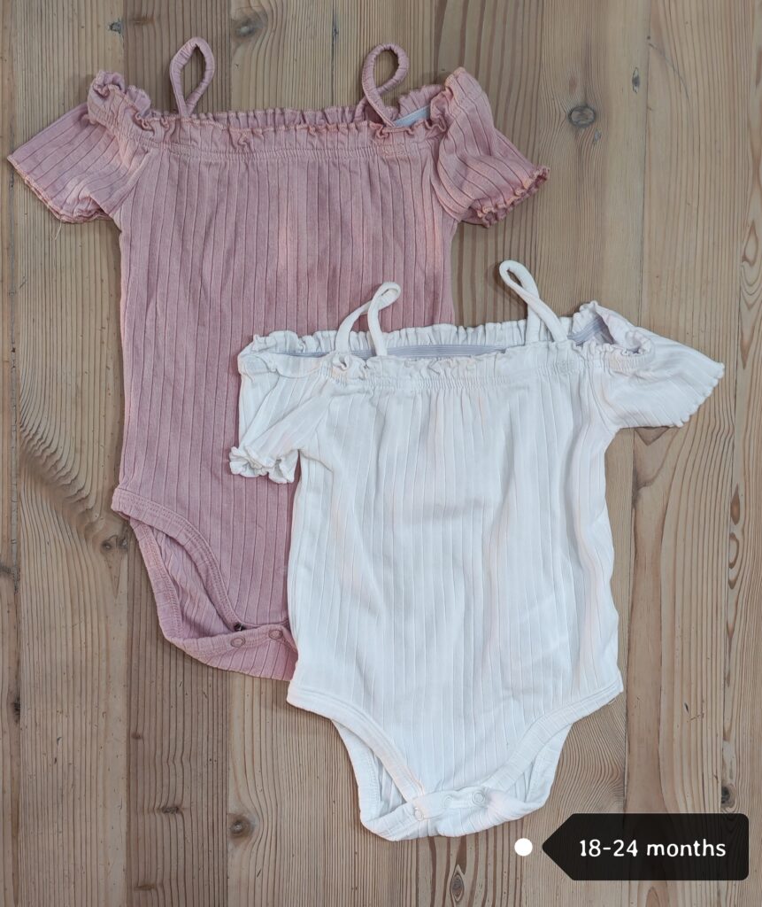 18-24 months - Cute pink/white rompers