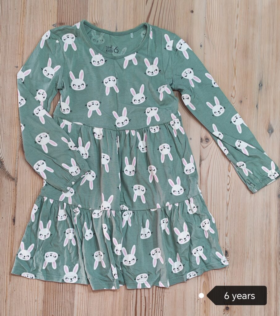 6 years - Green Woolworths bunny dress 