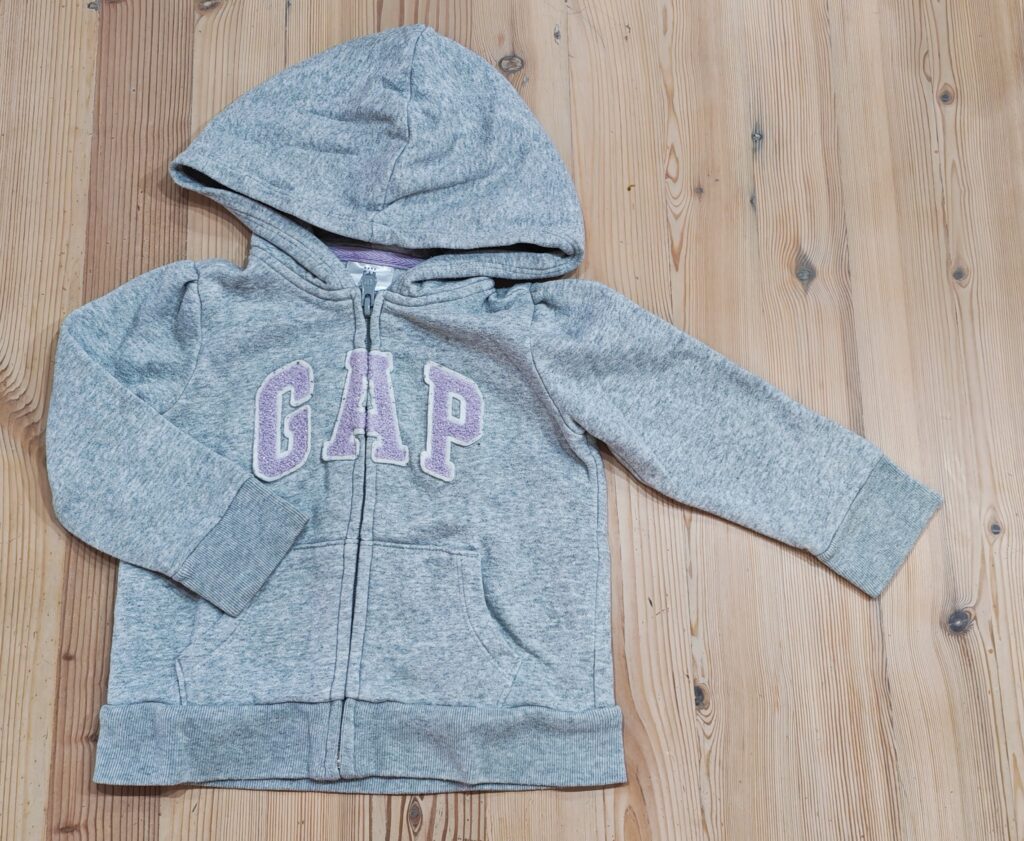 3-4 years - Grey/purple zip through hoodie 