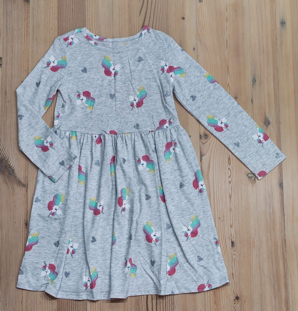 6-7 years - Grey unicorn dress