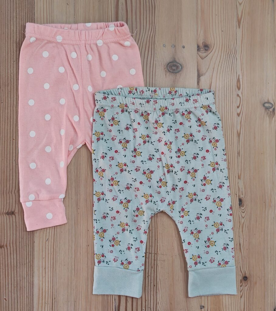 3-6 months - Pink/blue leggings