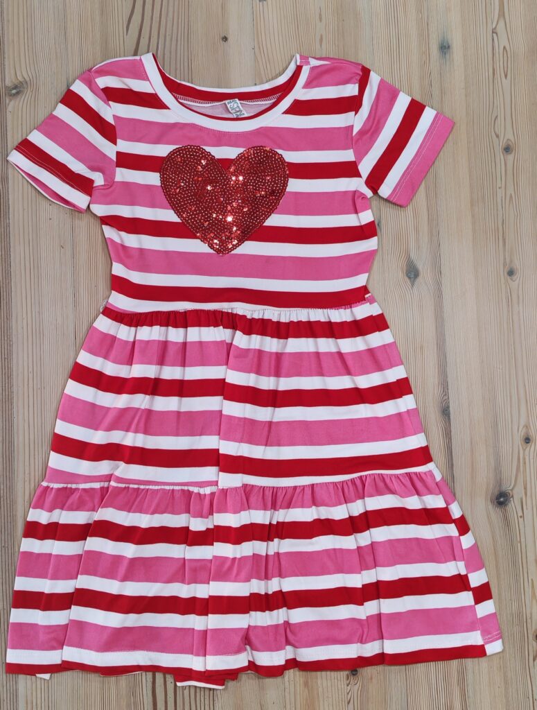 6-7 years - Pink/red striped dress