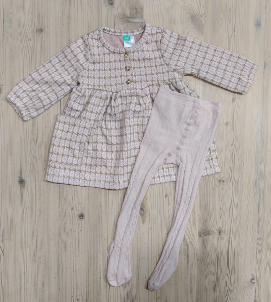 3-6 months - Check dress with knitted tightÂ