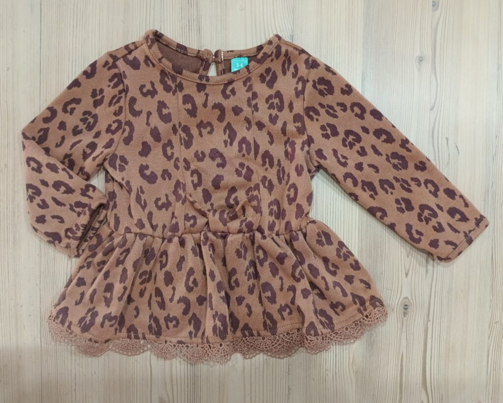 3-6 months - Brown leopard print dress