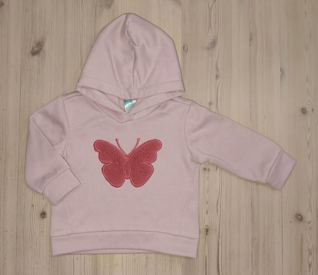 6-12 months - Pink butterfly hoodieÂ