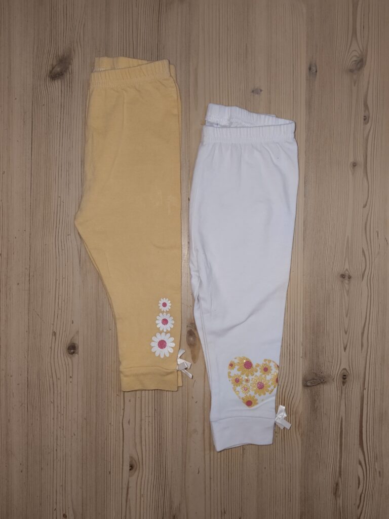 9-12 months - Yellow/white daisy print leggings