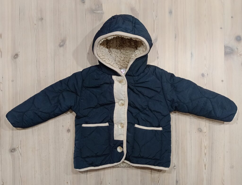 3-4 years - Black and brown puffer fleece jacket 
