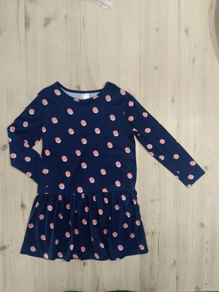 6-7 years - Navy polkadot Exact dress
