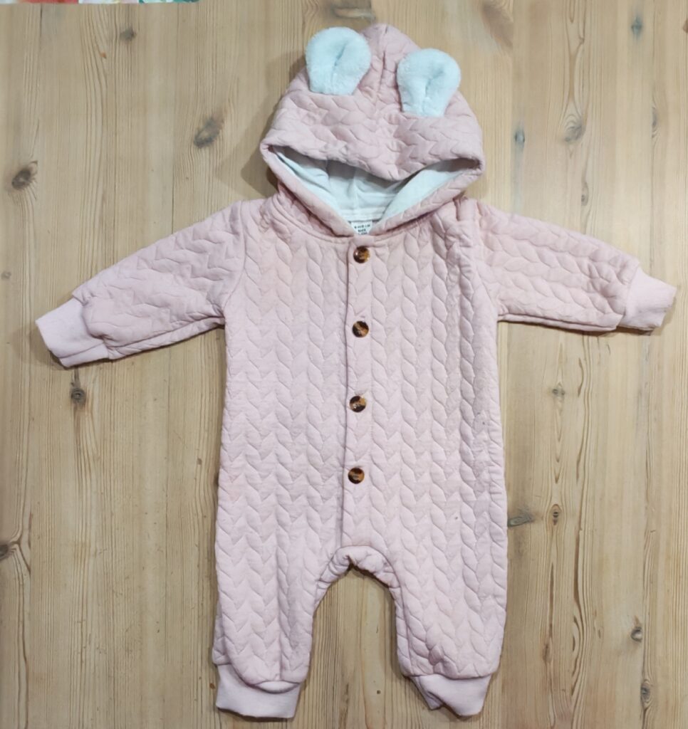 3-6 months - Pink bunny onesieÂ
