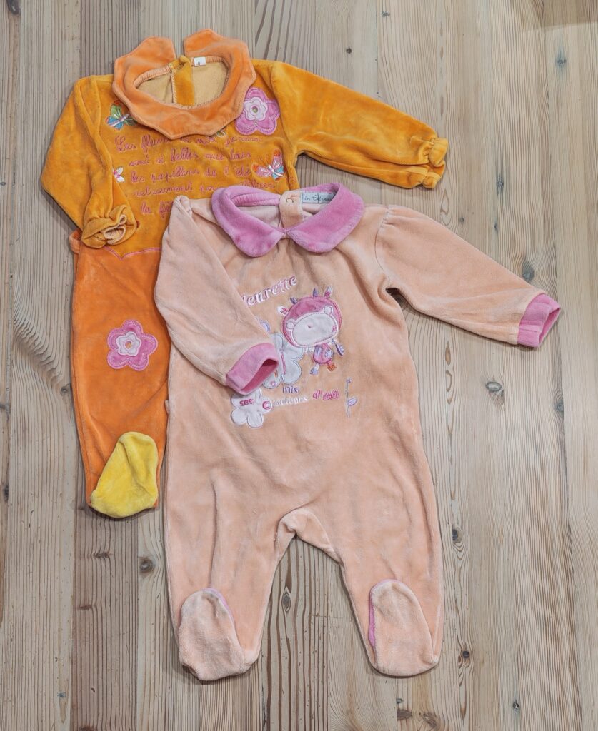 3-6 months - Set of 2 velvet onesies