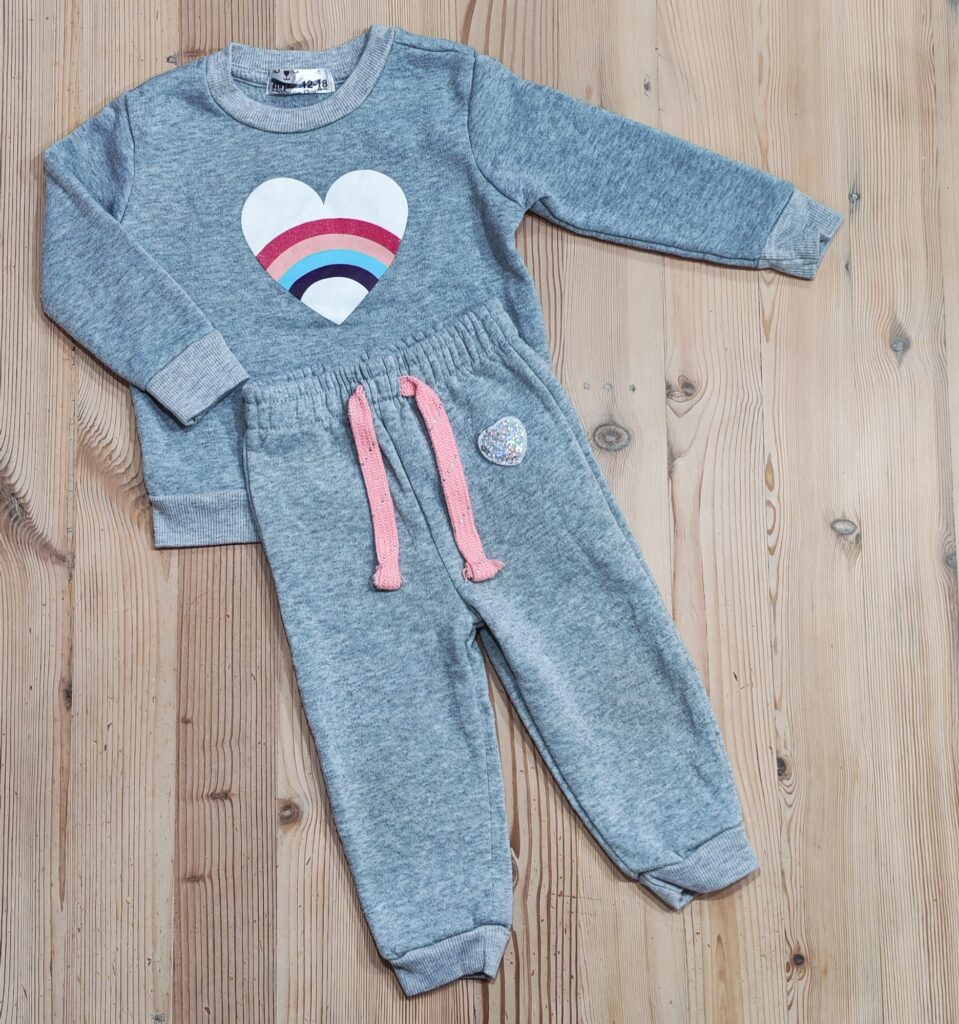 12-18 months - Grey heart tracksuit