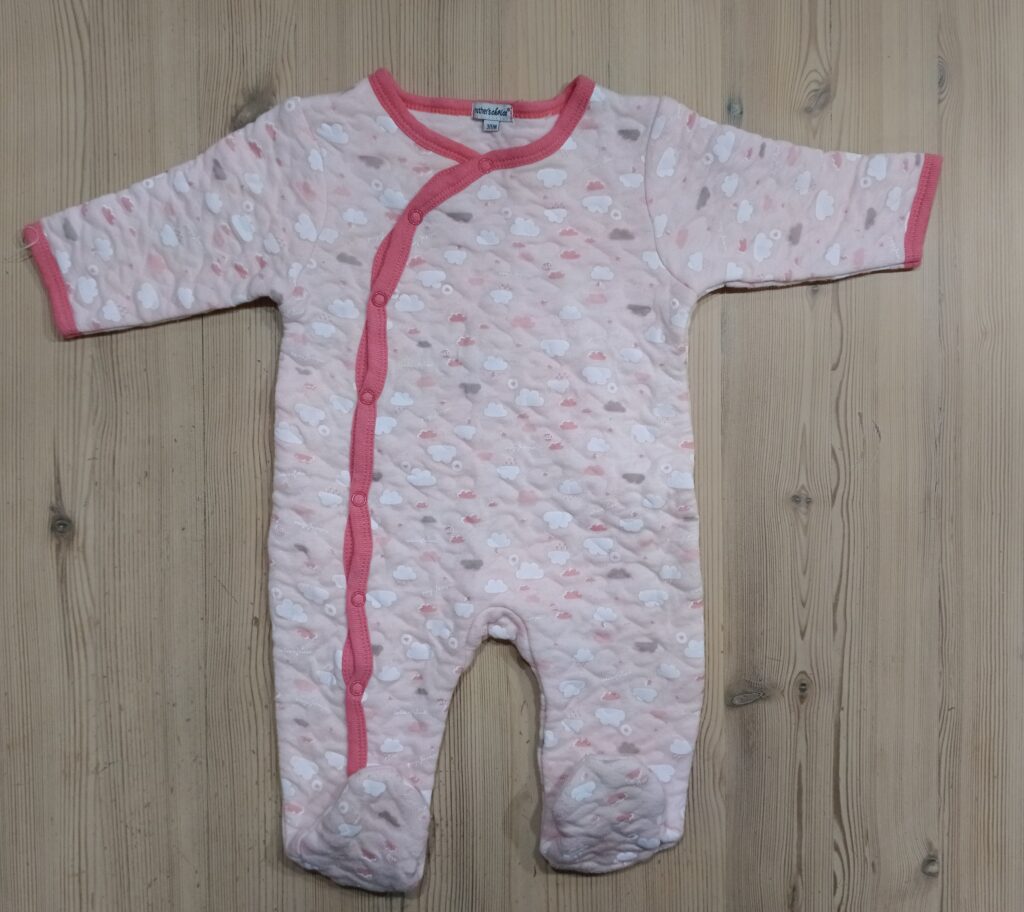 3-6 months - Pink cloud print onesieÂ