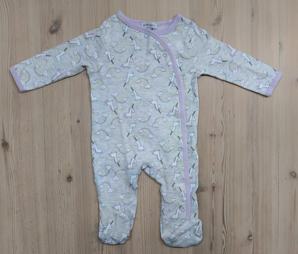3-6 months - Grey unicorn onesieÂ