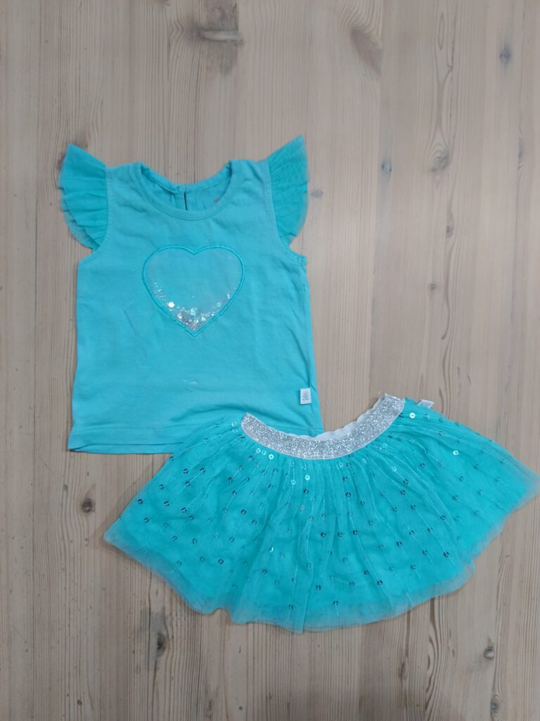 1-3 months - Blue Woolworths glitter outfitÂ