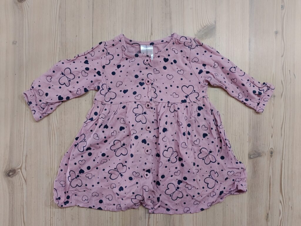 3-6 months - Purple heart print dress