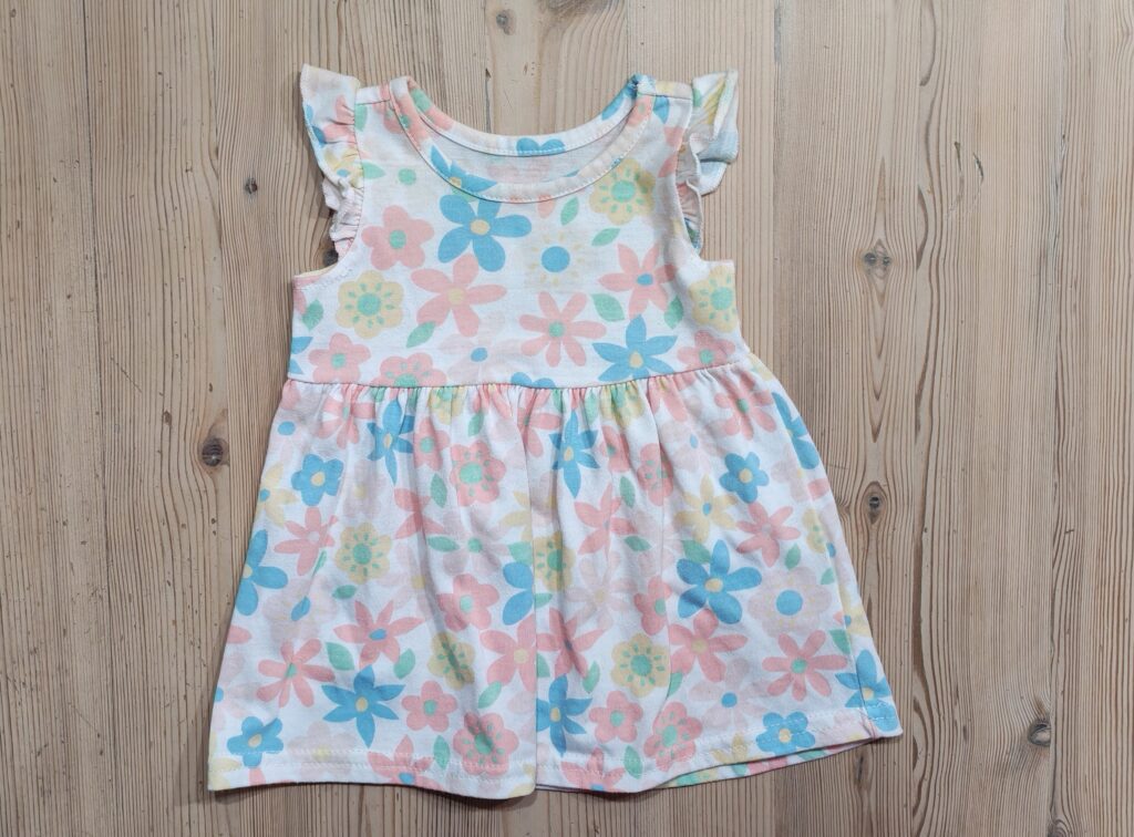 0-3 months - White flower print dress