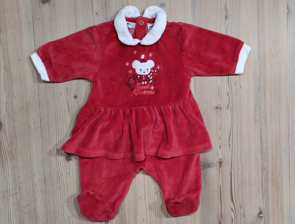 0-3 months - Fleece Christmas romper (Cocoon)