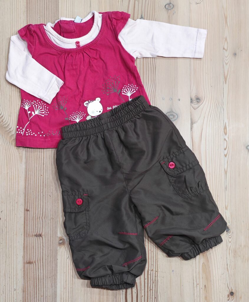 3-6 months - Pink/brown outfit