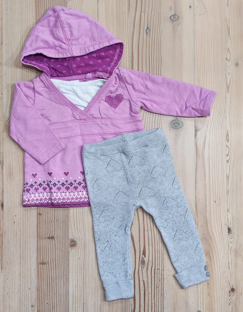 3-6 months - Purple hoodie outfit