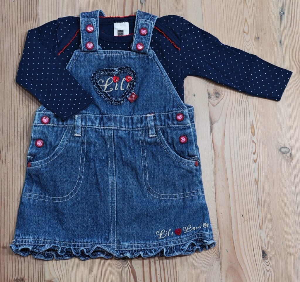 3-6 months - Navy denim outfit