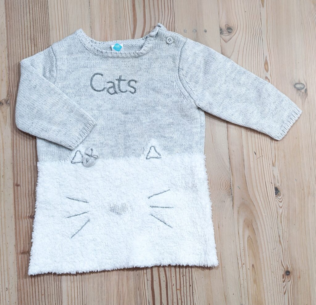 3-6 months - Grey knitted dress