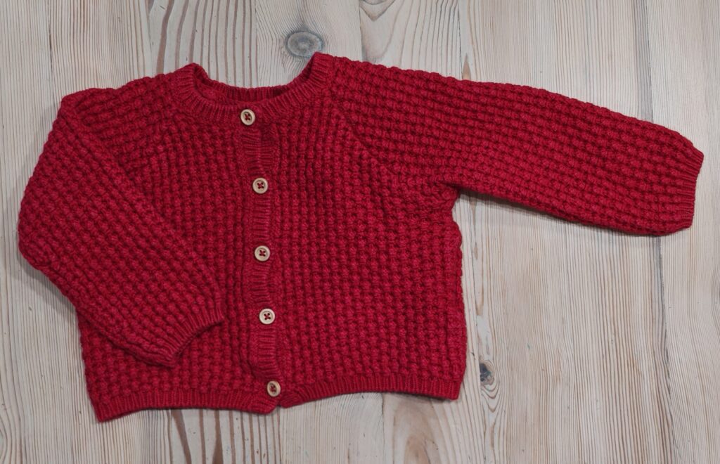 3-6 months - Red knitted cardigan