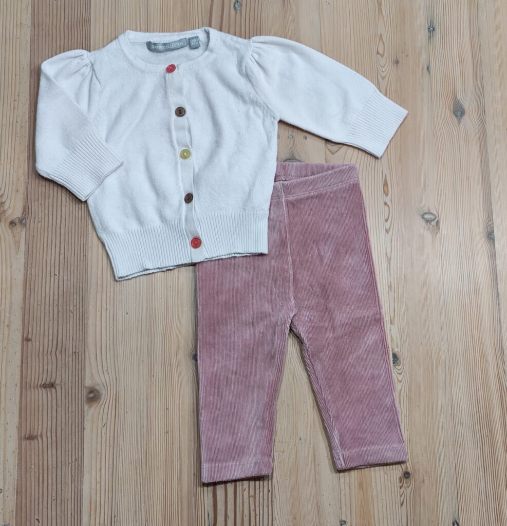 3-6 months - White cardigan outfit