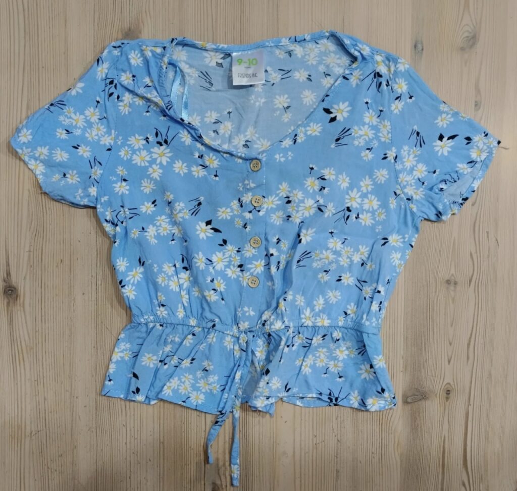 9-10 years - Blue flower print shirt