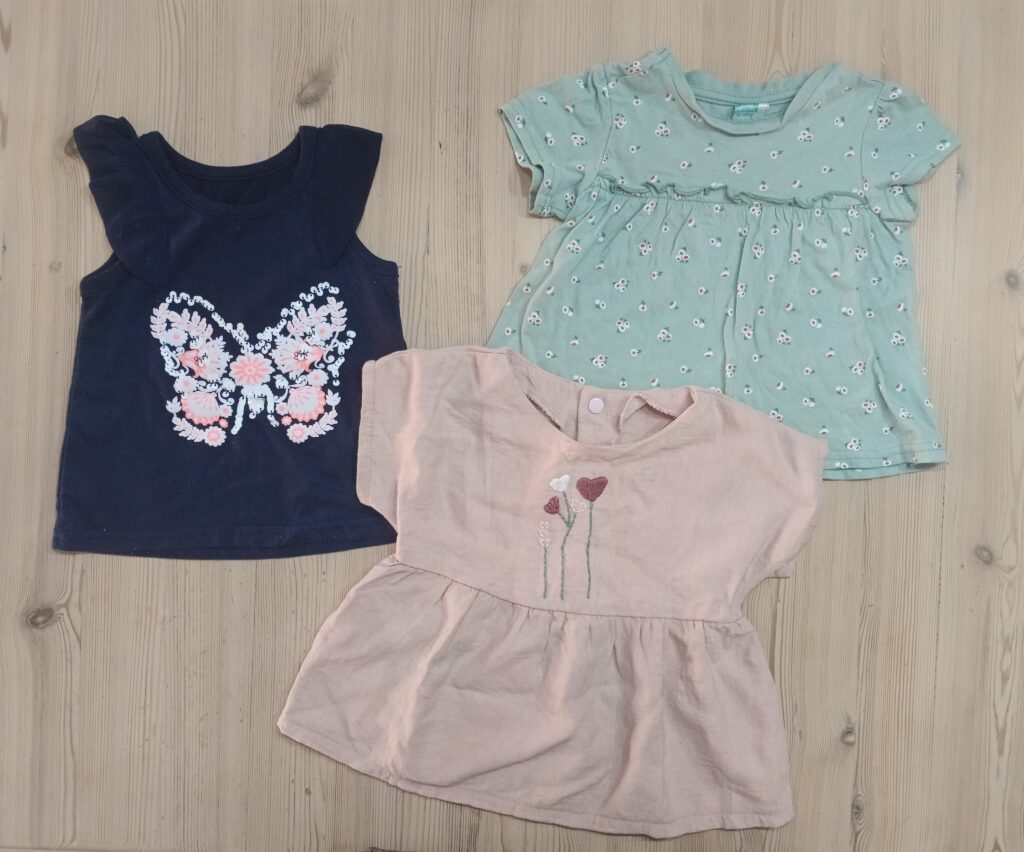 6-12 months - Navy/pink/green shirts