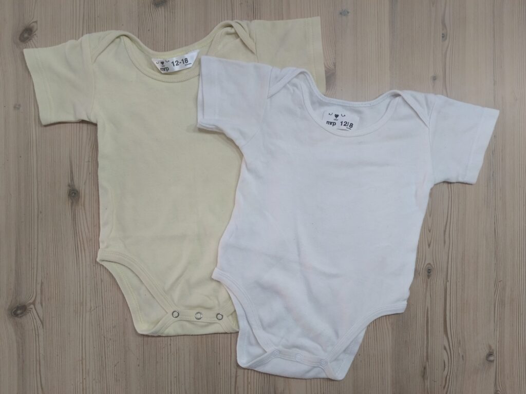 12-18 months - Yellow/white bodysuits
