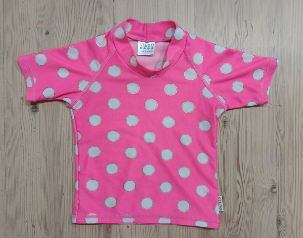 12-18 months - Pink polkadot Keedo swimshirt