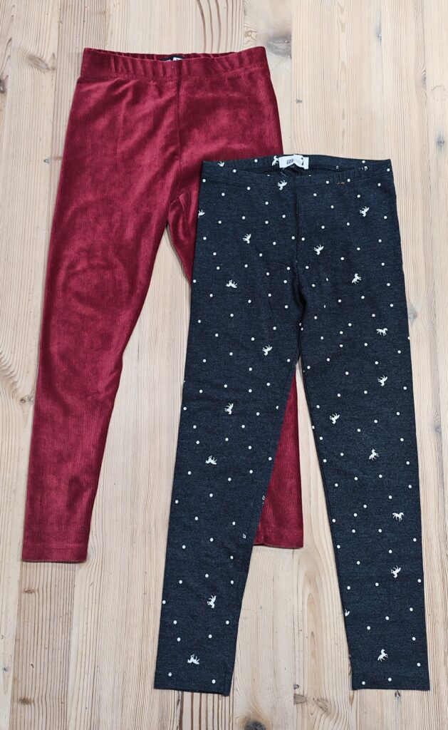 7-8 years - Red/grey leggings