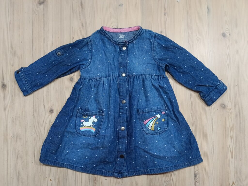 6-12 months - Denim polkadot dressÂ