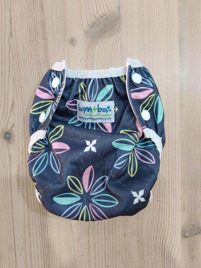 Grey with flowers swim nappy