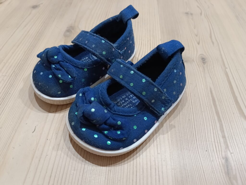 2 (12cm) - Navy blue polkadot pumps