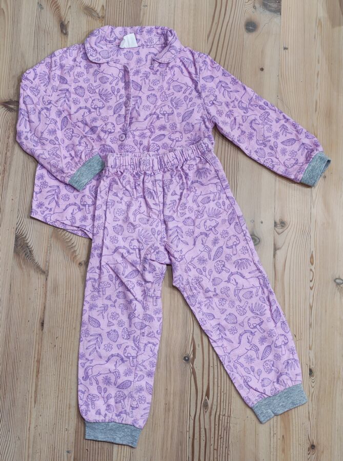 3-4 years - Purple unicorn pyjama